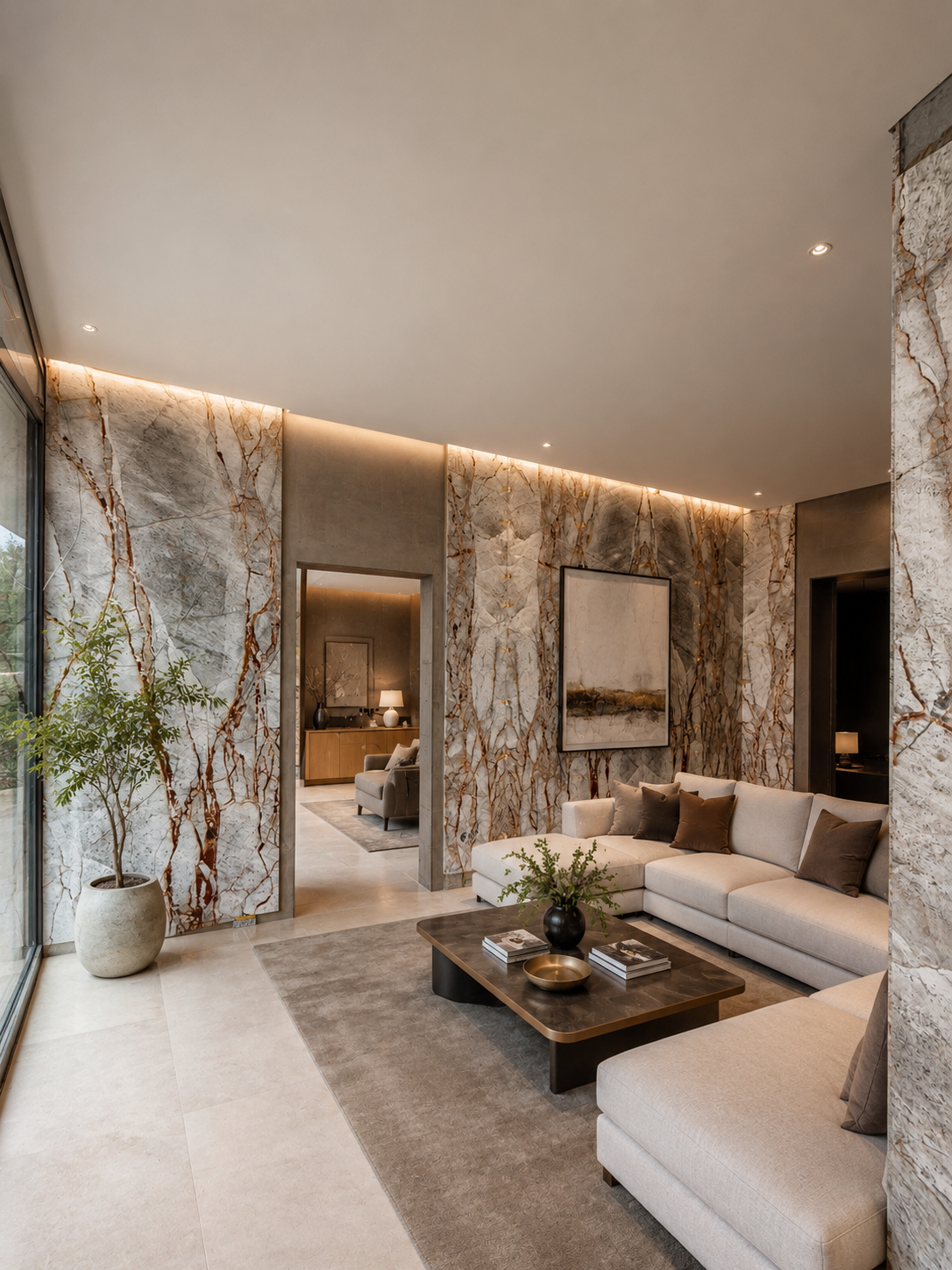Golden Sky marble wall cladding